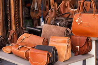 Stylish Women's Leather Handbag Collection - Assortment of chic, luxurious leather bags in various colors and designs for fashionable women's accessories.