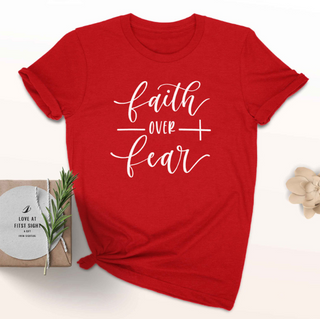 Faith Over Fear Christian T-Shirt Religion Clothing For Women Faith Shirt K-AROLE