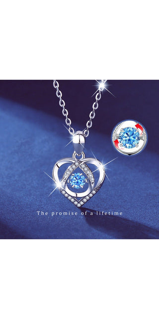 Elegant heart-shaped necklace with sparkling rhinestones, showcasing the promise of a lifetime's affection at K-AROLE.
