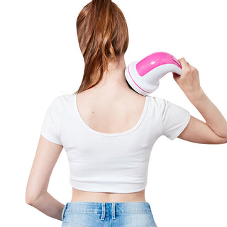 Electric Slimming Massager - Vibrant pink handheld fat burner tool for targeted body sculpting