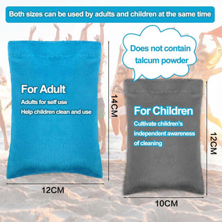 Dual-sized cleaning sand bags for adults and children, suitable for holiday camping, does not contain talcum powder, and cultivates children's independent awareness of cleaning.
