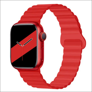 Band Silicone Magnetic Watch Strap - Red / 38to40to41mm