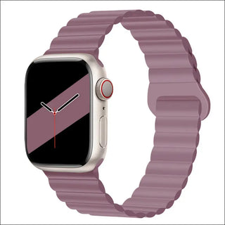 Band Silicone Magnetic Watch Strap - Smoky Purple