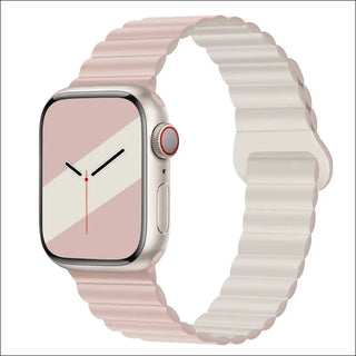 Band Silicone Magnetic Watch Strap - Oxford Pink