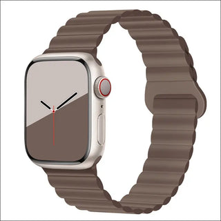 Band Silicone Magnetic Watch Strap - Chocolate