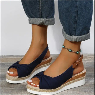 Bow Shoes Summer Peep Toe Platform Sandals Buckle Daily