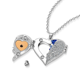 Heart-shaped Diamond Openable Photo Box Commemorative Pendant Necklace K-AROLE