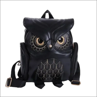 Chic and Charming Black Owl Backpack - sac a dis