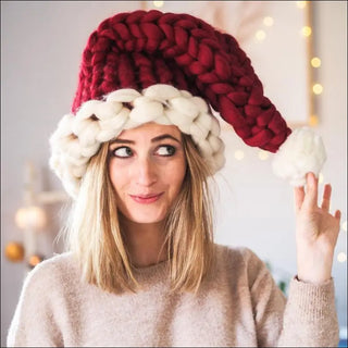 Christmas Plush Hat With Pompom Cute Winter For Women Men