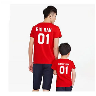 Classic Father-Son Matching T-Shirt Set - Red / Child 100CM