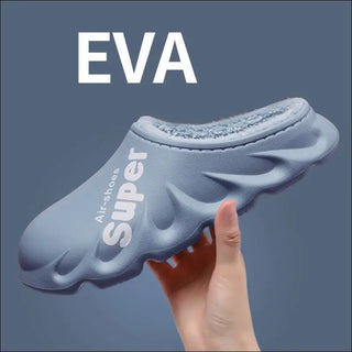 Home Slippers EVA Waterproof Warm Plush Indoor Shoes Couple