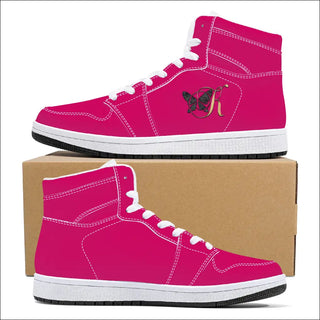 Copy of Vibrant Fuchsia High-Top Sneakers - Comfortable