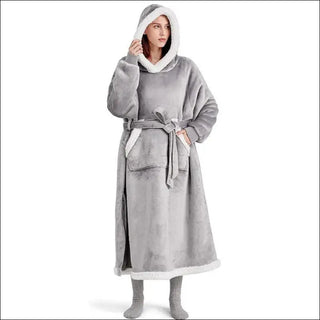 Cozy Winter Sherpa Pullover - Oversized Hooded Blanket Coat K-AROLE