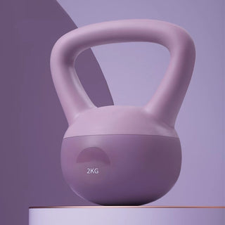 Pink Fitness Kettlebell on White Platform