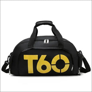 Durable T60 Sports Gym Duffel Bag - Black And Yellow