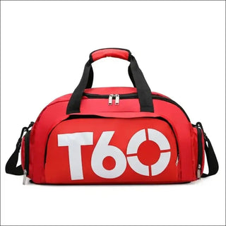 Durable T60 Sports Gym Duffel Bag - Red