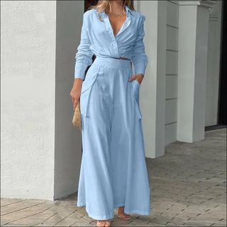 Elegant White Lace-Trimmed Wrap Maxi Dress - Sky Blue / 2XL