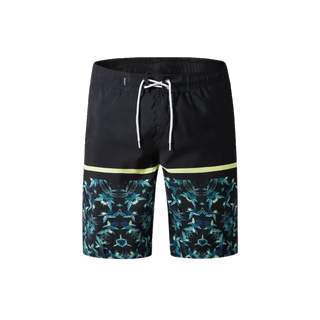 Full Size Printed Color Block Lace-Up Shorts - Stylish women's athleisure apparel showcasing a bold floral pattern and contrasting color blocks.