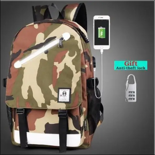 Glow-in-the-Dark Backpack with USB Charging and Anti-Theft