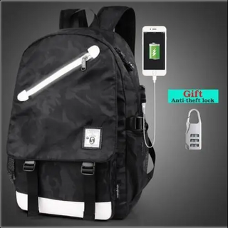 Glow - in - the - Dark Backpack with USB Charging and Anti - Theft Lock - Perfect for Travel and Everyday Use - K - AROLE