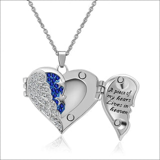 Heart-shaped Diamond Openable Photo Box Commemorative Pendant Necklace K-AROLE