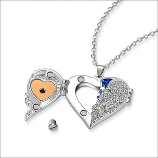 Heart-shaped Diamond Openable Photo Box Commemorative Pendant Necklace K-AROLE