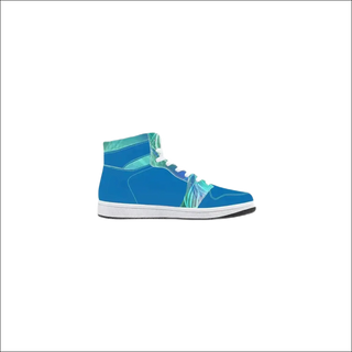 High-Top Retro-Inspired Sneakers - Blue and Teal - sneakers