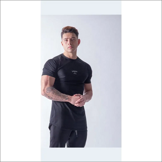 JP&UK Men T-Shirt Short Sleeve Cotton Casual Gym Fitness T Shirt Bodybuilding Workout Print Tees Tops Male LYFT Brand Clothing