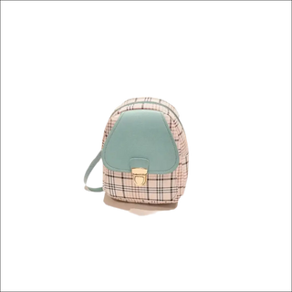 K-AROLE™️ Blush Pink Backpack Purse with Plaid Tassel - Blue