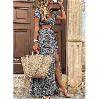 K-AROLE™️ Bohemian-Inspired Maxi Dress with Waist Trim