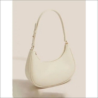 Elegant Ivory Underarm Bag from K-AROLE - Stylish Women's Messenger Bag with Baguette Shape and Shoulder Strap