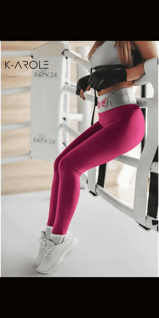 K - AROLE™️ High - Waisted Seamless Yoga Leggings: Vibrant Fuchsia - K - AROLE