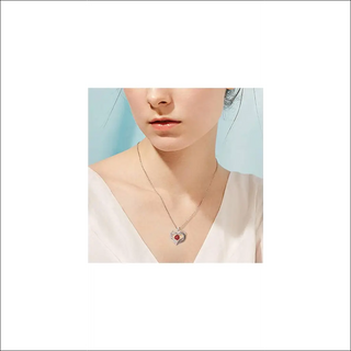 K-AROLE™️ Diamond And Ruby Heart Pendant Necklace - jewelers