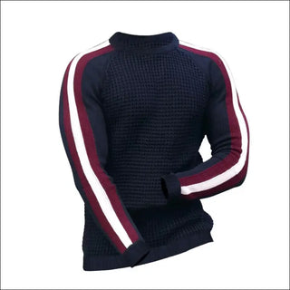 K-AROLE™️ Elegant Burgundy Striped Knit Sweater