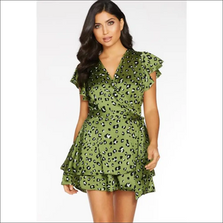 K-AROLE™️ Floral Printed Wrap Dress - Green / M