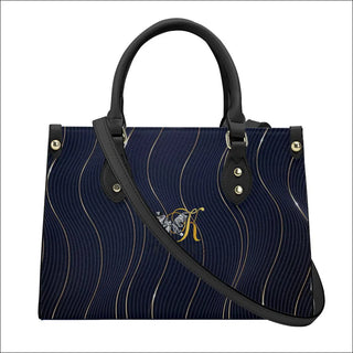 K-AROLE™️ Luxurious Navy Blue Quilted Leather Tote Bag