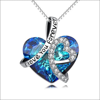 K-AROLE™️ Mesmerizing Crystalline Heart Necklace - Blue