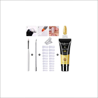 Comprehensive acrylic gel nail art kit with essential tools, gel polish, and accessories for professional-looking manicures at home.