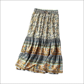 K-AROLE™️ Printed Boho Midi Skirt with Tiered Design