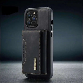 K-AROLE™️ Rugged Leather Wallet Case for iPhone - Black