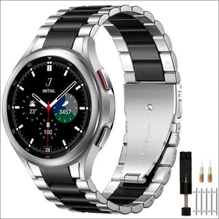 No Gap Band for Samsung Galaxy Watch 6/Watch 5/Watch 4 Bands 40Mm 44Mm/Watch 6 Classic 47Mm 43Mm/Watch 5 Pro Bands 45Mm for Women Men, 20Mm Stainless Steel Metal Replacement Business Strap