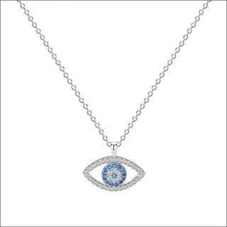 K-AROLE™️ Sterling Silver Evil Eye Pendant Necklace