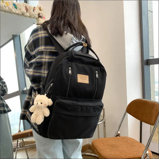 K-AROLE™️ Stylish Cream Backpack With Dual Zippers