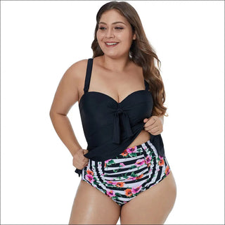 Women’s Conservative Slimming Hot Spring Split Swimsuit - 1