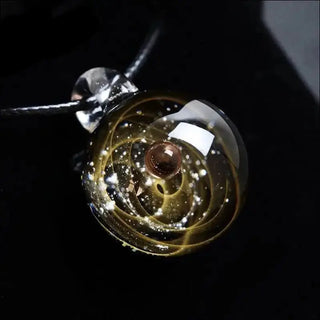 K-AROLE Universe Glass Bead Planets Pendant Necklace Galaxy