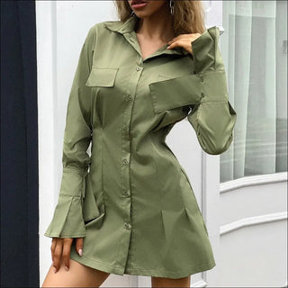 K-AROLE™️ White Belted Robe Dress - Green / L - dress