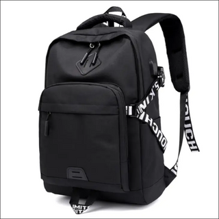 Laptop Backpack USB Charge Backpacks - Black - bags