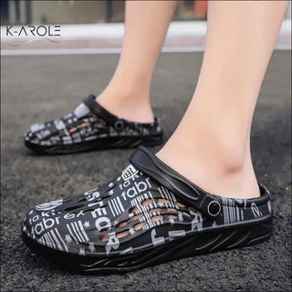 Letter Print Slippers Men Summer Sandals Beach Shoes - flip