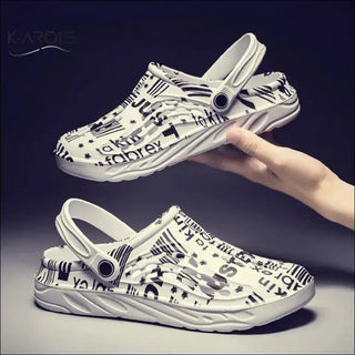 Letter Print Slippers Men Summer Sandals Beach Shoes - flip