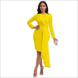 Long Sleeve Socialite Elegant OL Pencil Skirt - Dress